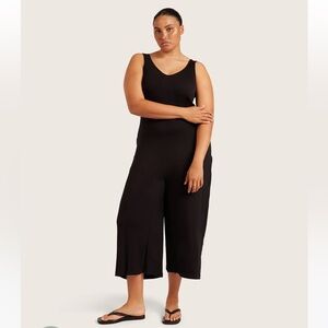 NEW WITH TAGS Boody Long Jumpsuit, Black Midweight Bamboo Jersey, Size XL